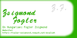 zsigmond fogler business card